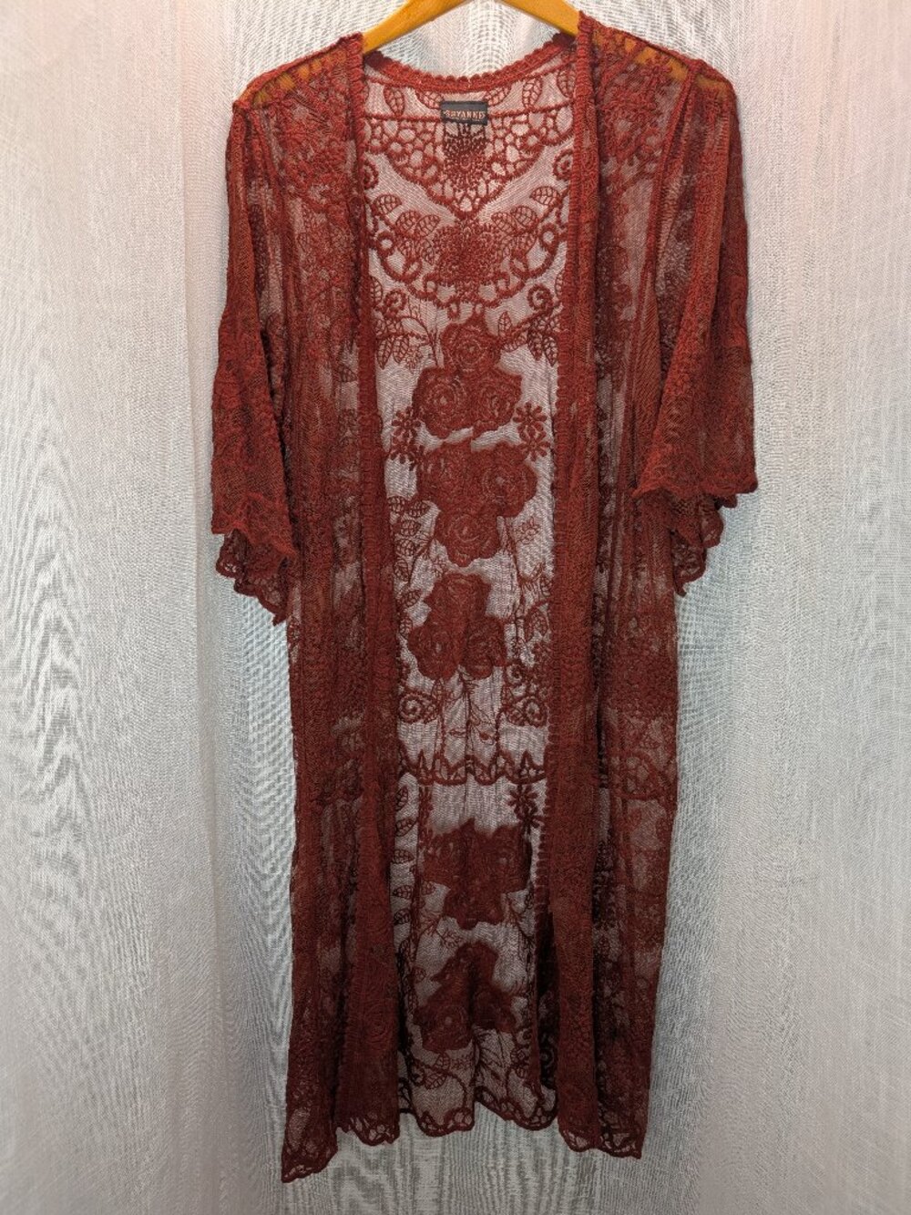 Shyanne Floral Duster Kimono Dark Red